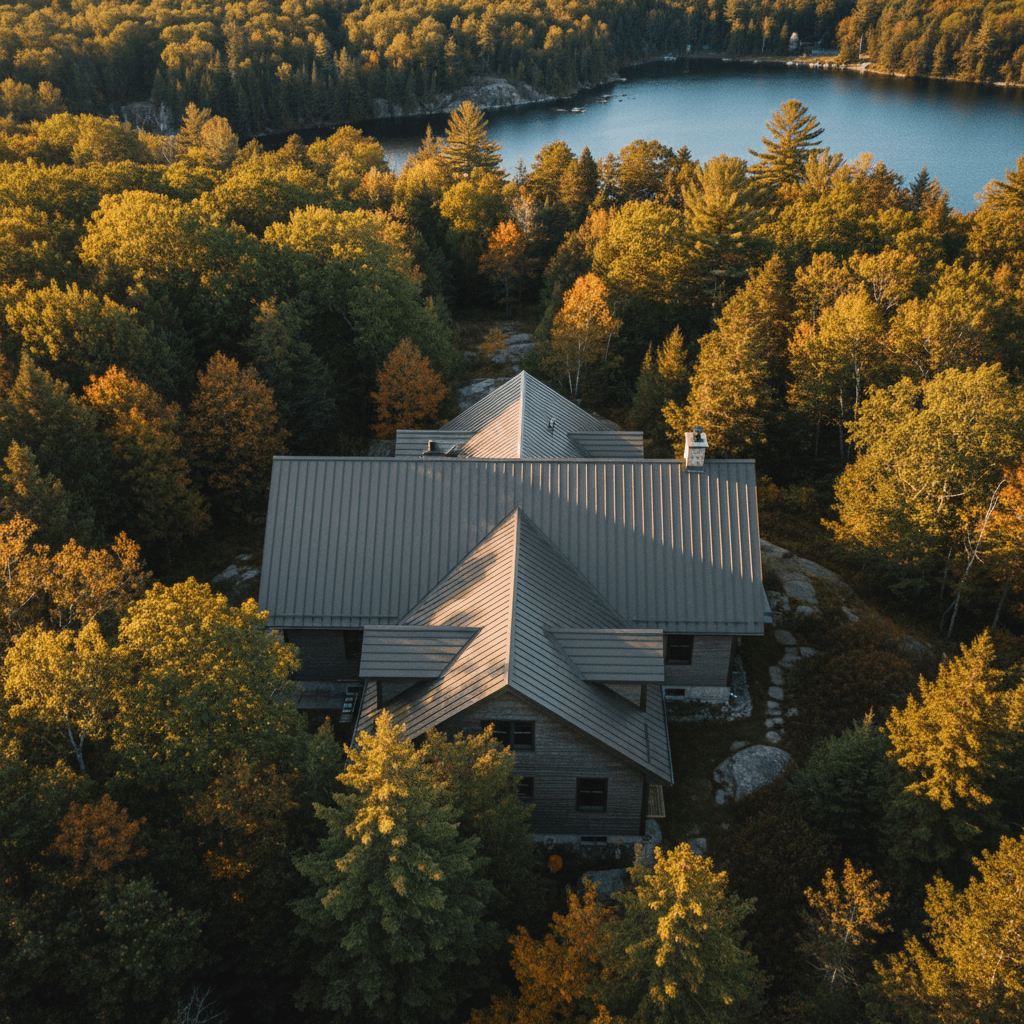 Metal roof on Ontario cottage
